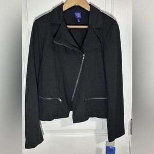 NWT Disney Beauty And The Beast Womens Black  Zip Blazer Jacket Size XL